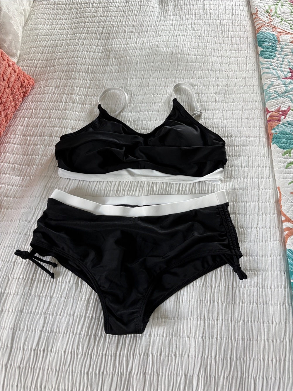 Black & White Two-Piece Womens Swim Set